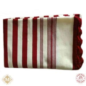 Blanket Mendil handwoven textile - Red Striped