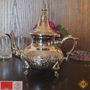 Silver Moroccan Malaki Teapot Authentic handcrafted