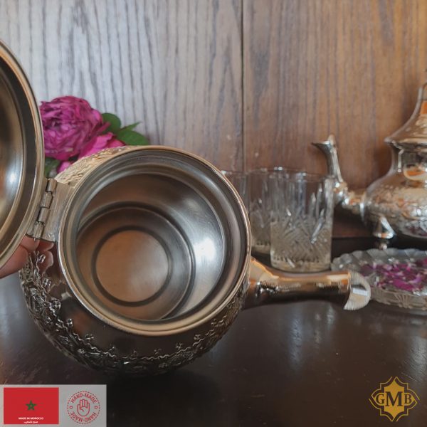 Silver Moroccan Malaki Teapot Authentic handcrafted