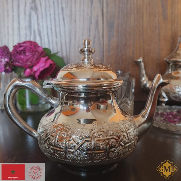 Silver Moroccan Malaki Teapot Authentic handcrafted