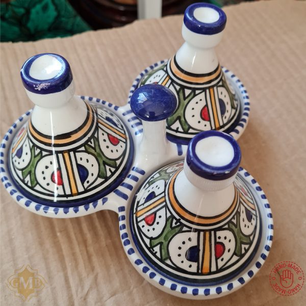 Moroccan Fassi Triple mini Tajine Hand Crafted