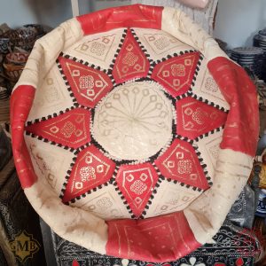 Moroccan Fassi Leather Pouf