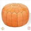 Moroccan Round Leather Pouf