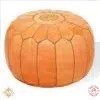 Moroccan Round Leather Pouf