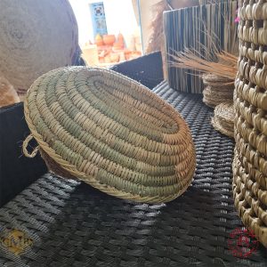 Handwoven Moroocan Raffia storage Basket Palm Leaf