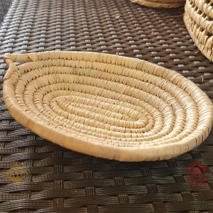 Handwoven Moroocan Raffia storage Basket Palm Leaf