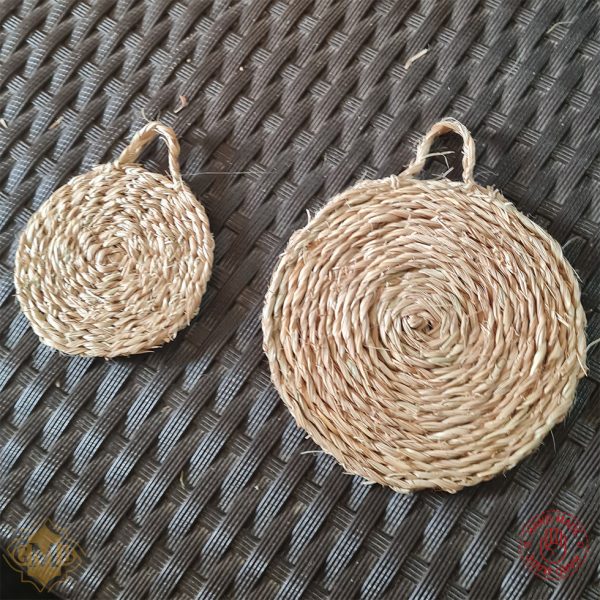 Boho Natural Straw Coasters Set Moroccan Handmade