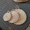 Boho Natural Straw Coasters Set Moroccan Handmade