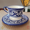 Moroccan Coffee Cup and Saucer Set Fassi, Espresso Cups Set