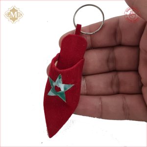 Moroccan Flag Slippers Babouche Keychain Handmade