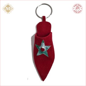 Moroccan Flag Slippers Babouche Keychain Handmade