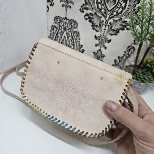 Handcrafted Leather Shoulder Bag with Moroccan Patterns (8)